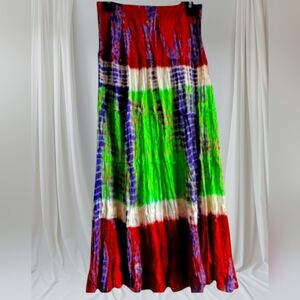 💲Last Price💲S/M💜Artisan Paint Funky Hippie Gypsy Style colourful skirt